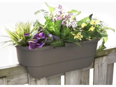 Dual Deck Rail Planter Driftwood 24"