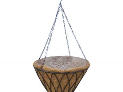 Lotus Planter With Chain Black 16"