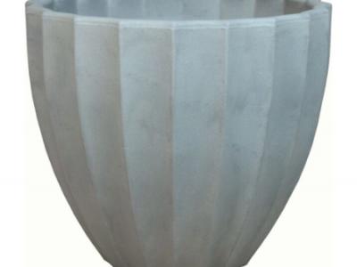 Scalloped Pot  Light Grey 16"