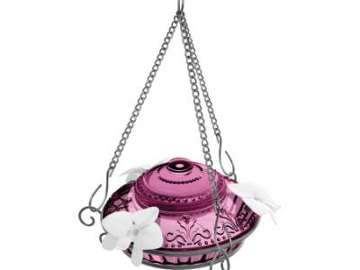 Antique Glass Top Fill HB Feeder Pink