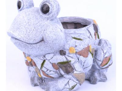 Mosaic Frog Planter    9.25"